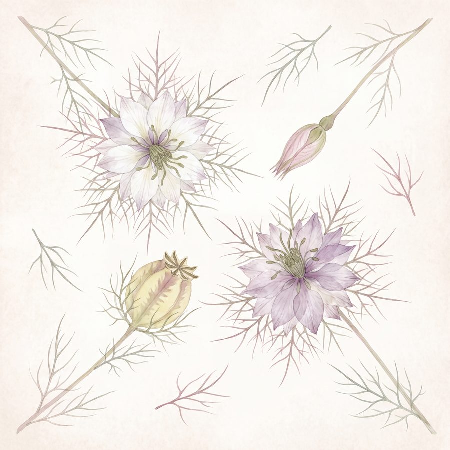 Moonseed & Meadowmist — 3 Pressed Botanical Wall Art Prints by Pressed Petal — print preview