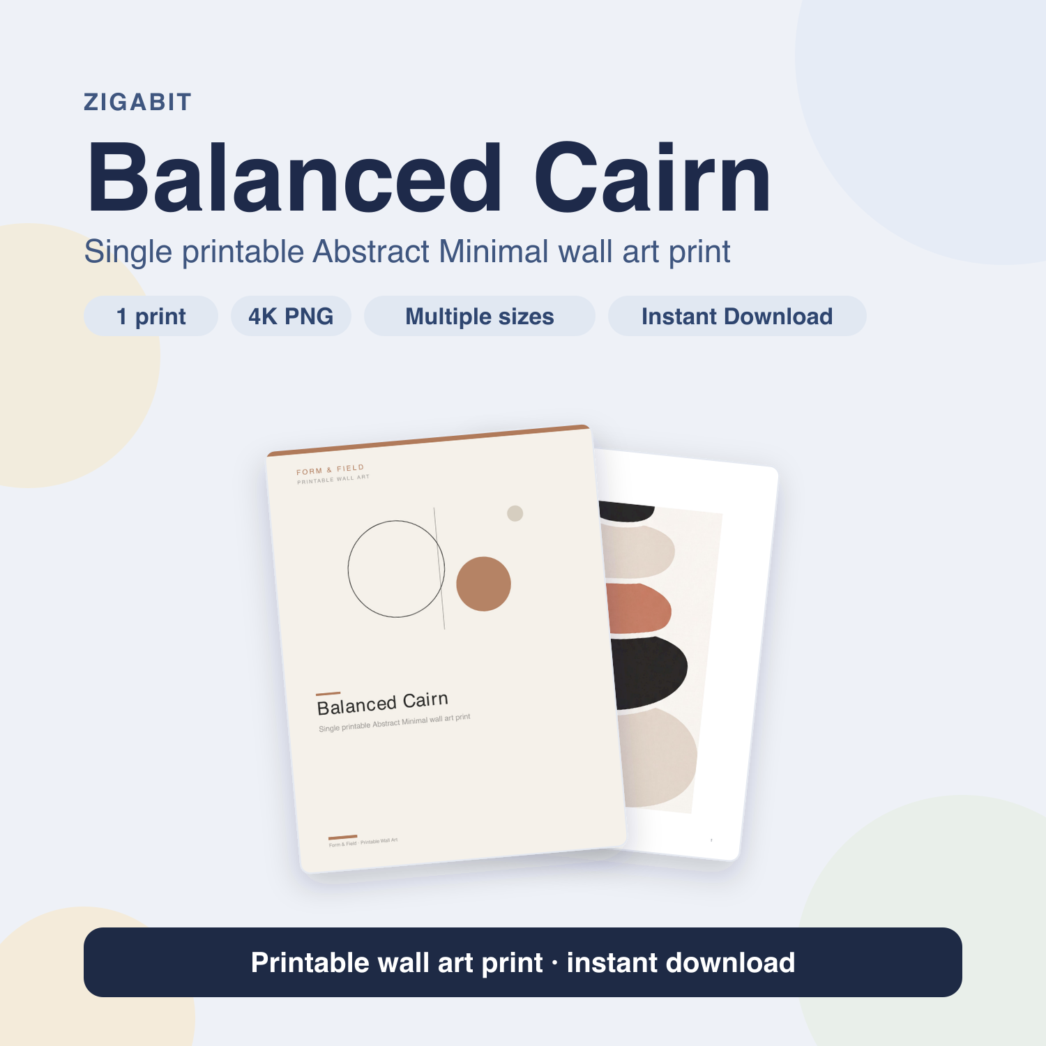 Balanced Cairn | Abstract Minimal Printable Wall Art Print by Form & Field