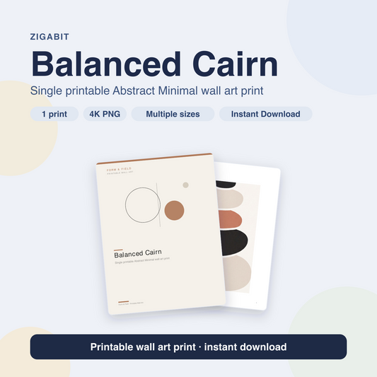 Balanced Cairn | Abstract Minimal Printable Wall Art Print by Form & Field