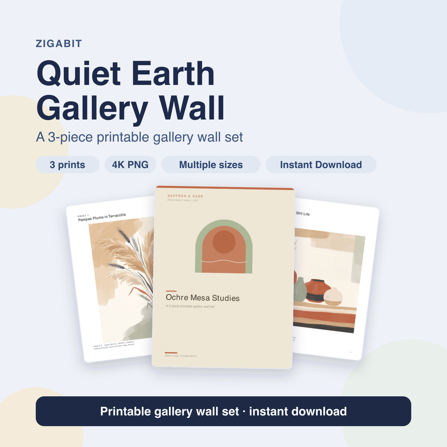 Ochre Mesa Studies | Boho Neutral Printable Art Set by Saffron & Sage