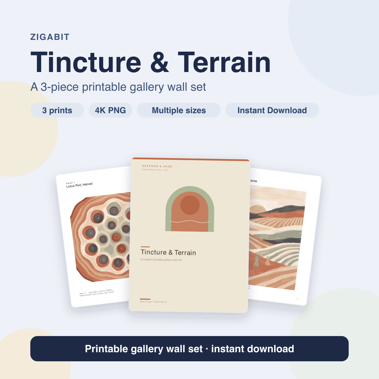 Tincture & Terrain — Boho Apothecary Wall Art Set of 3 by Saffron & Sage