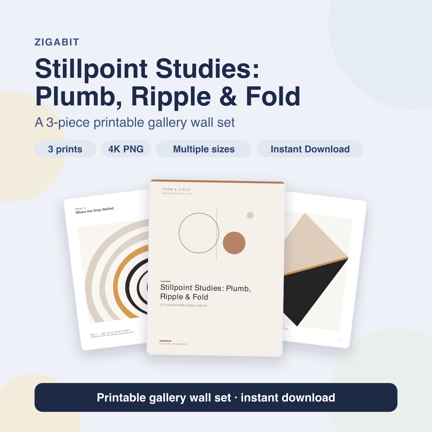 Stillpoint Studies — Abstract Minimalist Gallery Wall Set of 3 by Form & Field