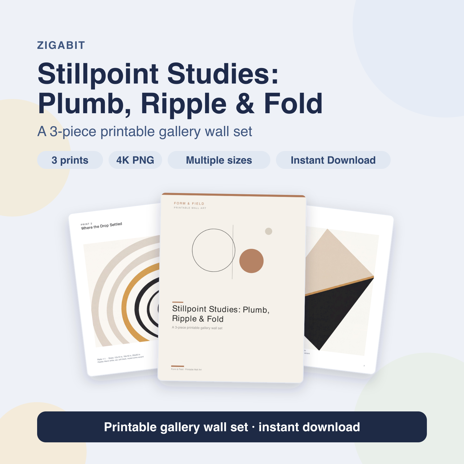 Stillpoint Studies — Abstract Minimalist Gallery Wall Set of 3 by Form & Field