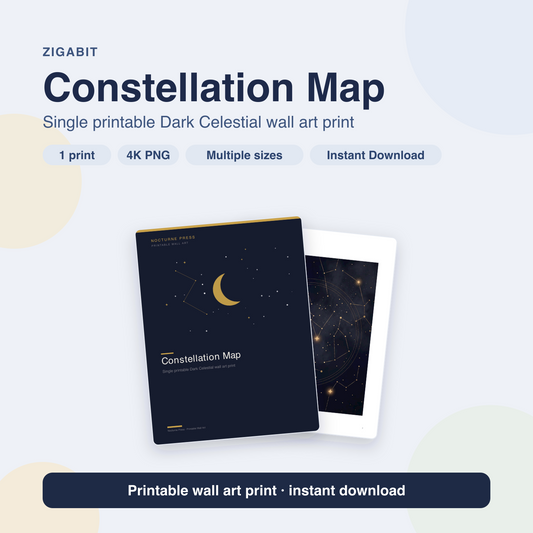 Constellation Map | Dark Celestial Printable Wall Art Print by Nocturne Press