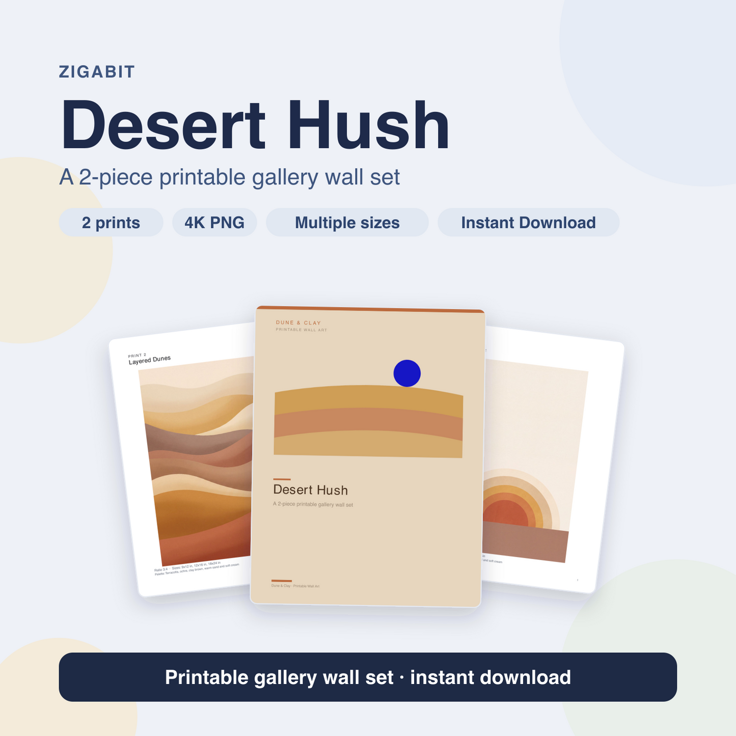 Desert Terracotta Gallery Wall Set | 2 Printable Boho Prints by Dune & Clay