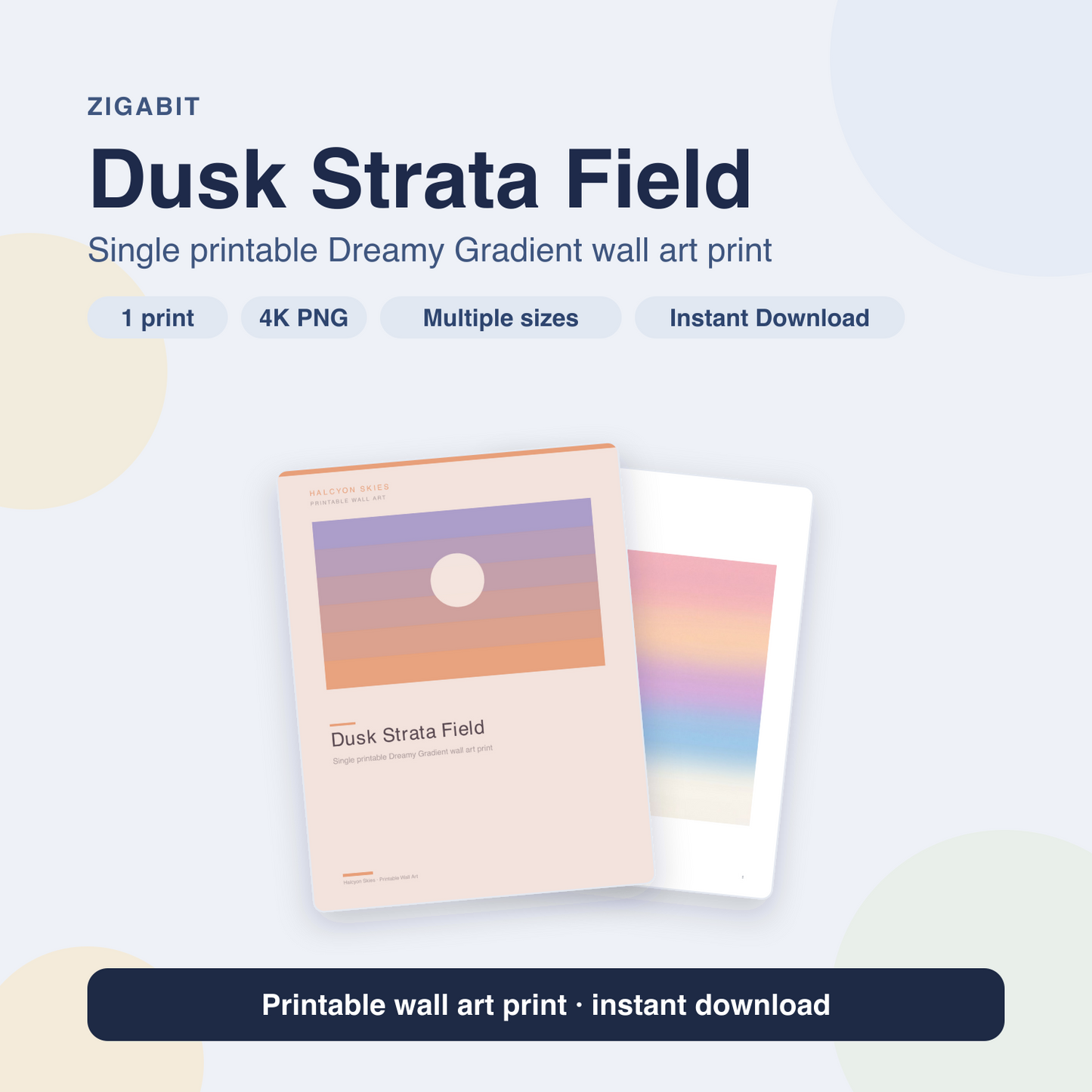 Dusk Strata Field | Dreamy Gradient Printable Wall Art Print by Halcyon Skies