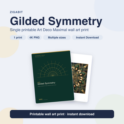 Gilded Symmetry | Art Deco Maximal Printable Wall Art Print by Marrow & Gold
