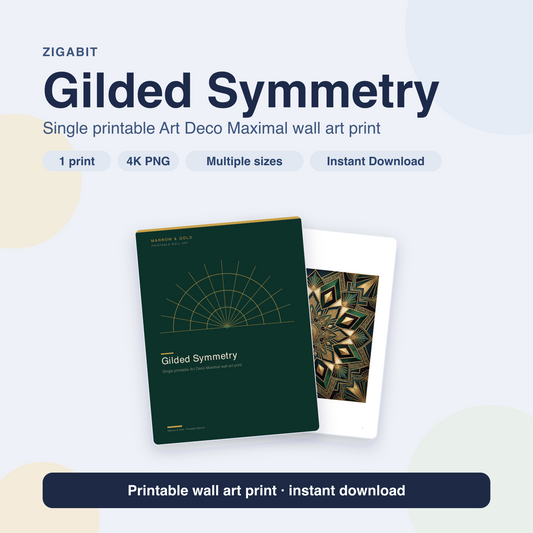 Gilded Symmetry | Art Deco Maximal Printable Wall Art Print by Marrow & Gold
