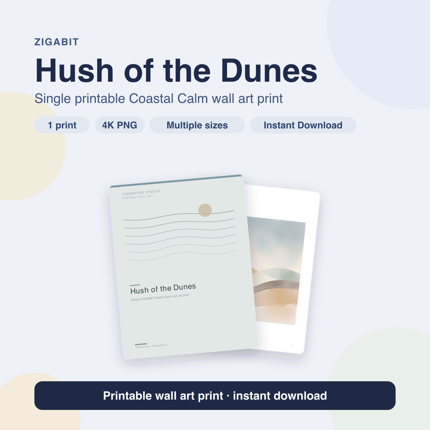 Hush of the Dunes | Coastal Calm Printable Wall Art Print by Driftwood & Dune Studio