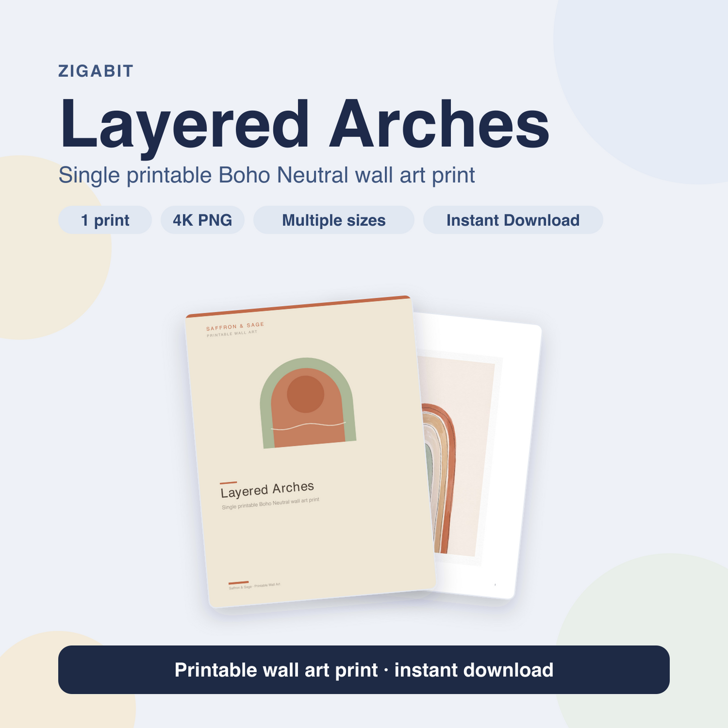 Layered Arches | Boho Neutral Printable Wall Art Print by Saffron & Sage