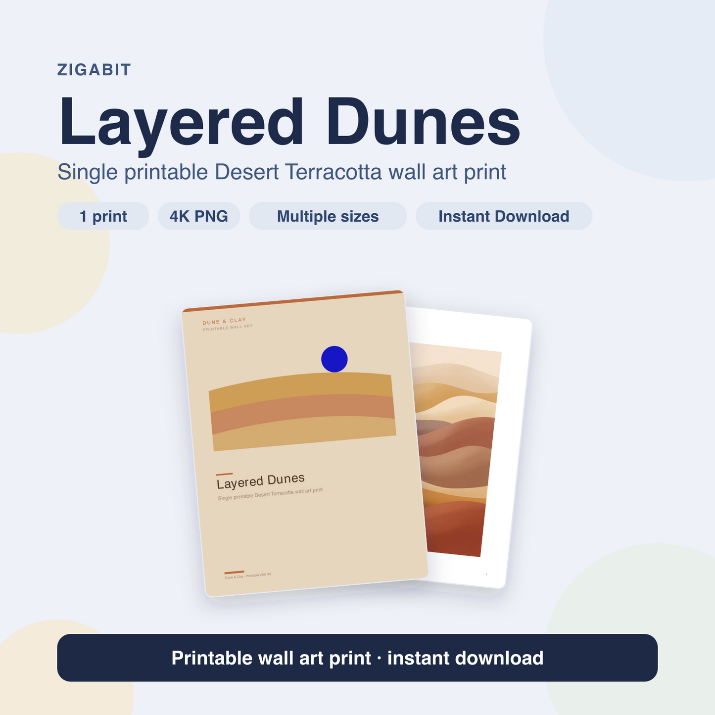 Layered Dunes | Desert Terracotta Printable Wall Art Print by Dune & Clay