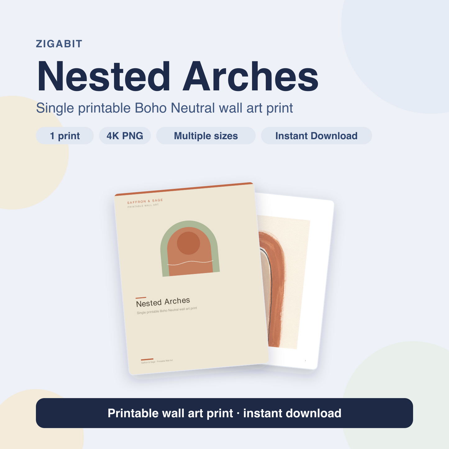 Nested Arches | Boho Neutral Printable Wall Art Print by Saffron & Sage