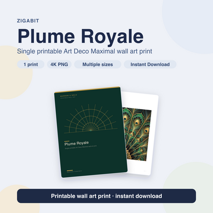 Plume Royale | Art Deco Maximal Printable Wall Art Print by Marrow & Gold