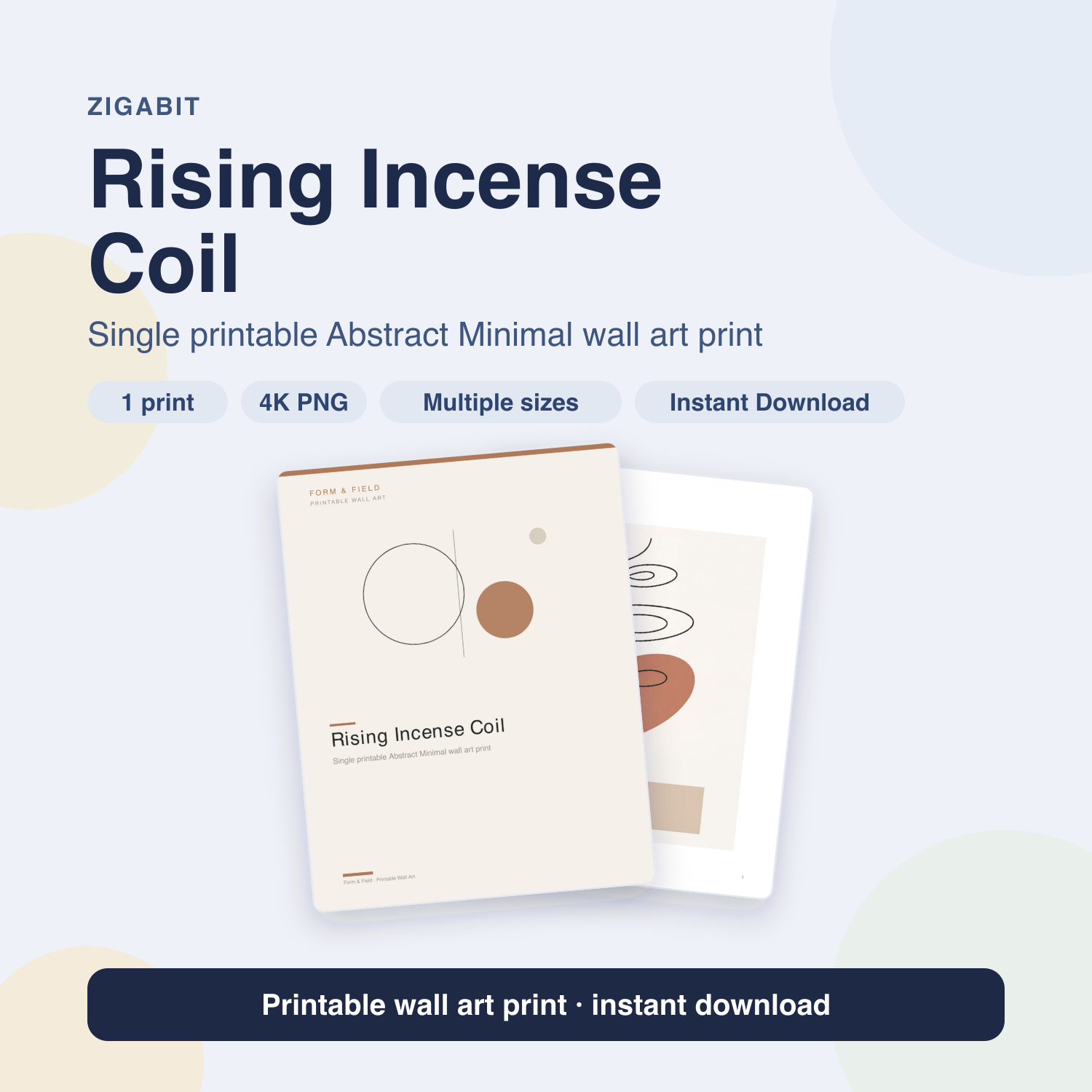 Rising Incense Coil | Abstract Minimal Printable Wall Art Print by Form & Field