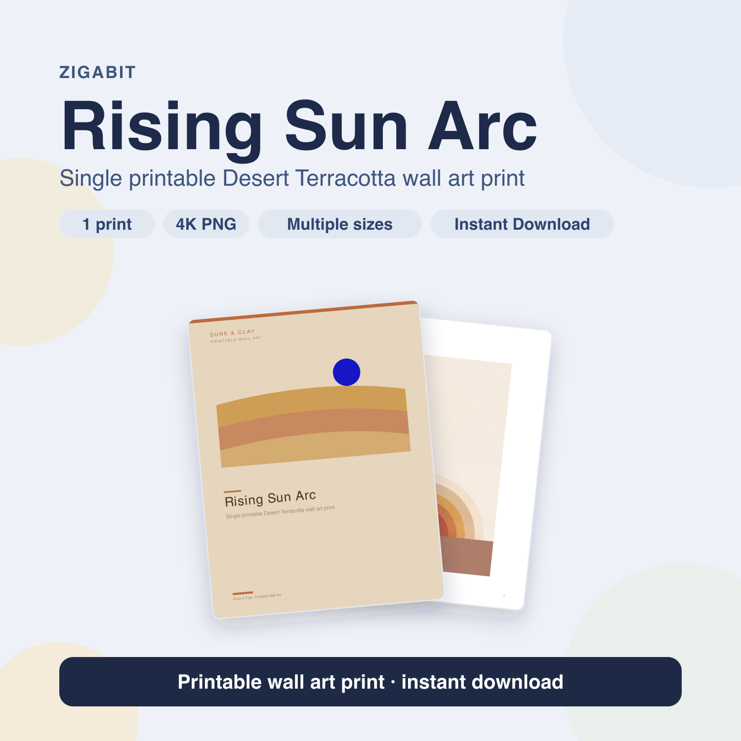 Rising Sun Arc | Desert Terracotta Printable Wall Art Print by Dune & Clay