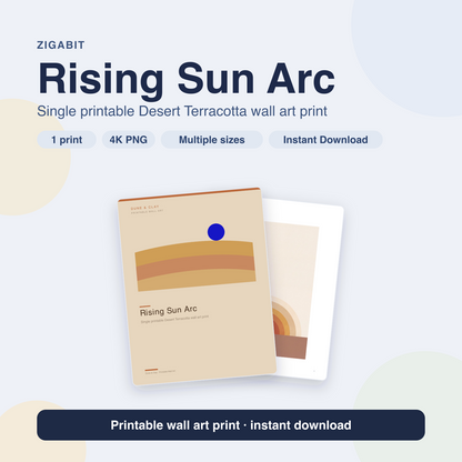Rising Sun Arc | Desert Terracotta Printable Wall Art Print by Dune & Clay