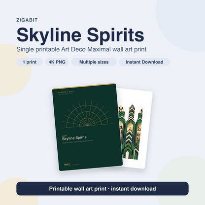 Skyline Spirits | Art Deco Maximal Printable Wall Art Print by Marrow & Gold