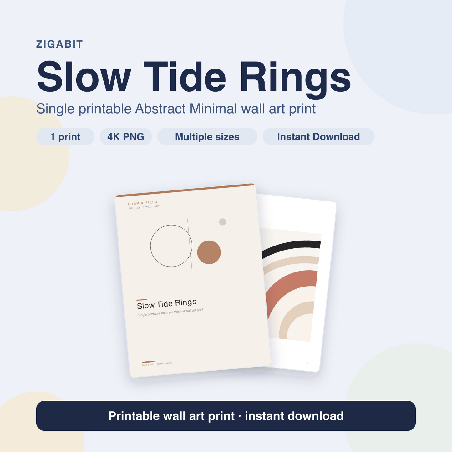 Slow Tide Rings | Abstract Minimal Printable Wall Art Print by Form & Field