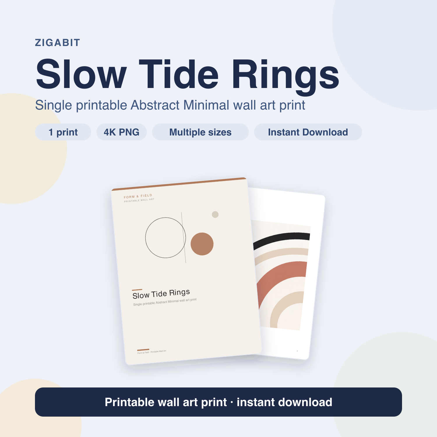 Slow Tide Rings | Abstract Minimal Printable Wall Art Print by Form & Field