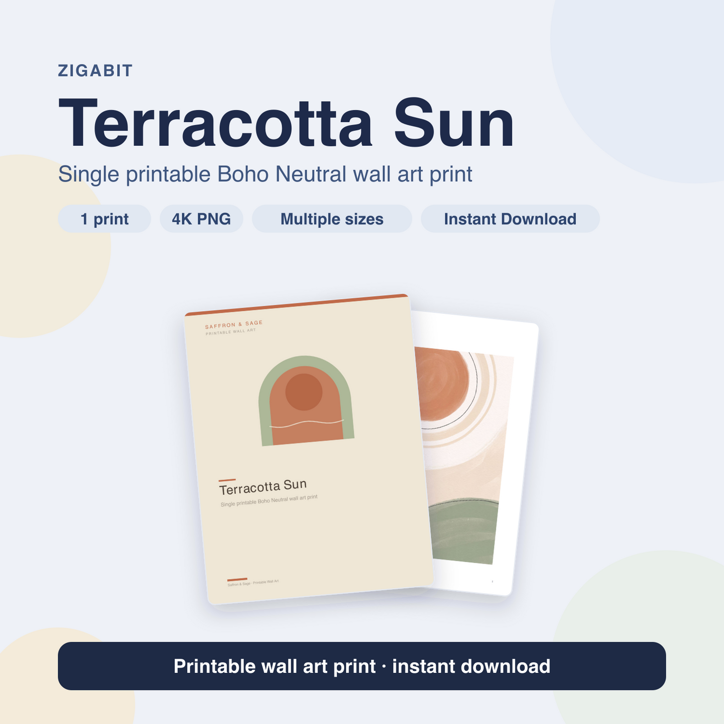 Terracotta Sun | Boho Neutral Printable Wall Art Print by Saffron & Sage