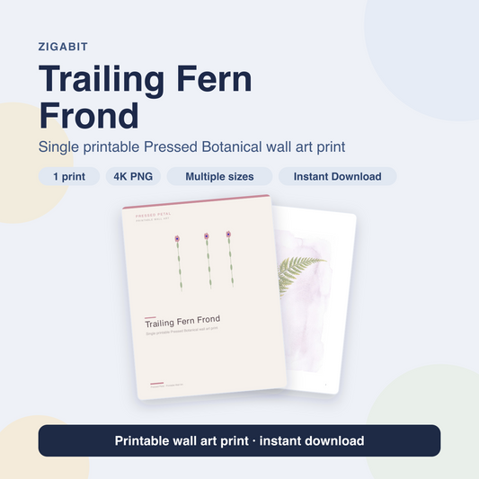 Trailing Fern Frond | Pressed Botanical Printable Wall Art Print by Pressed Petal